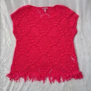 Lilly Pulitzer Cassis crochet Shell out pink Top - M